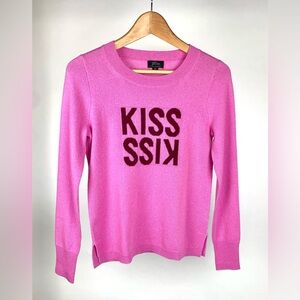 J Crew KISS KISS Layla 100% Cashmere Sweater.